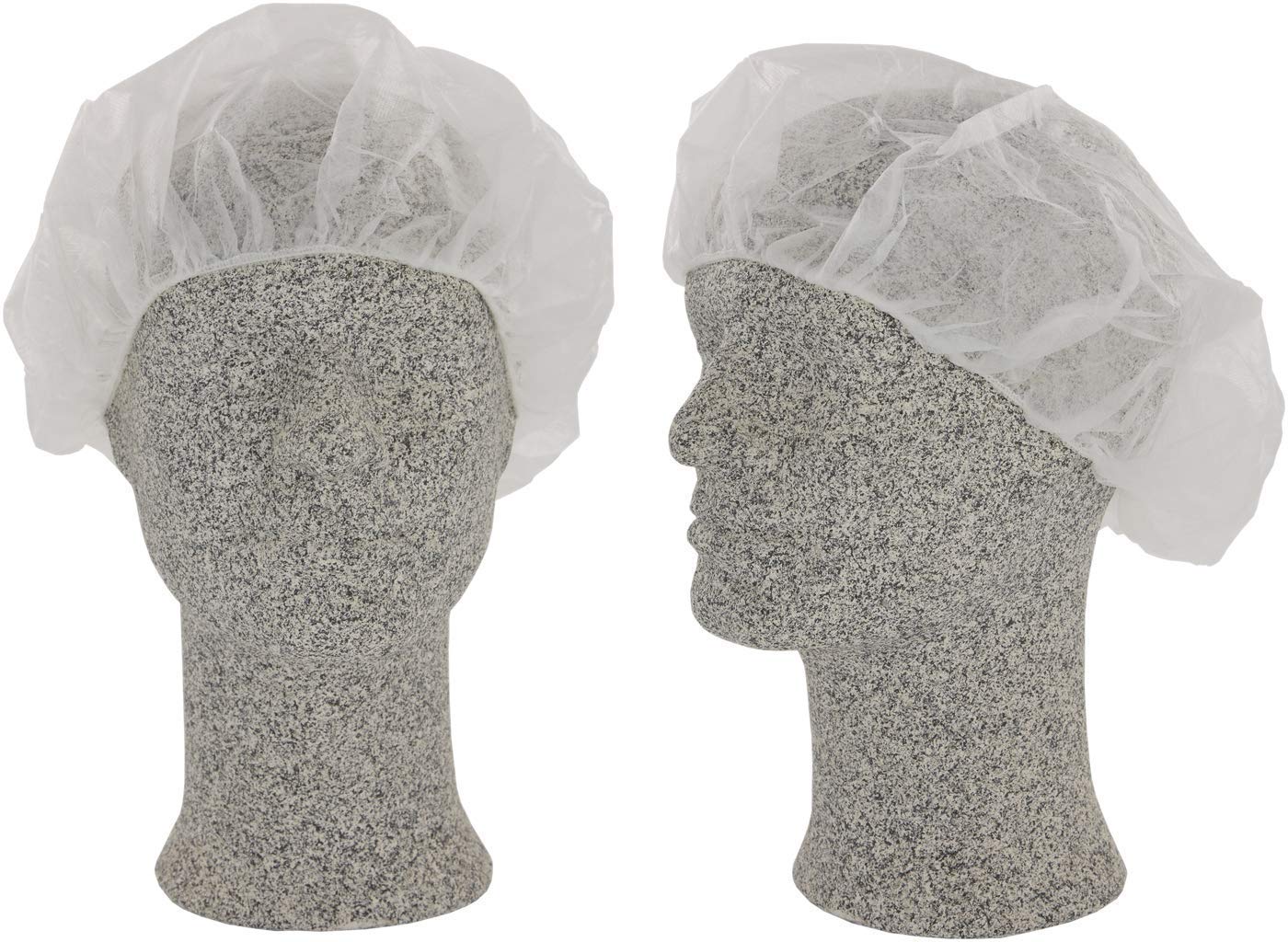 Comfort Baretthaube - Einweg-Kopfschutz Haarnetz Weiß einmal Benutzung - 500 Stück Ø 52 cm ⭐
