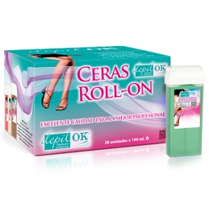 BOX 24+4  Warmwachspatronen Aloe Vera Depil-Ok Roll On 1 Einheit 